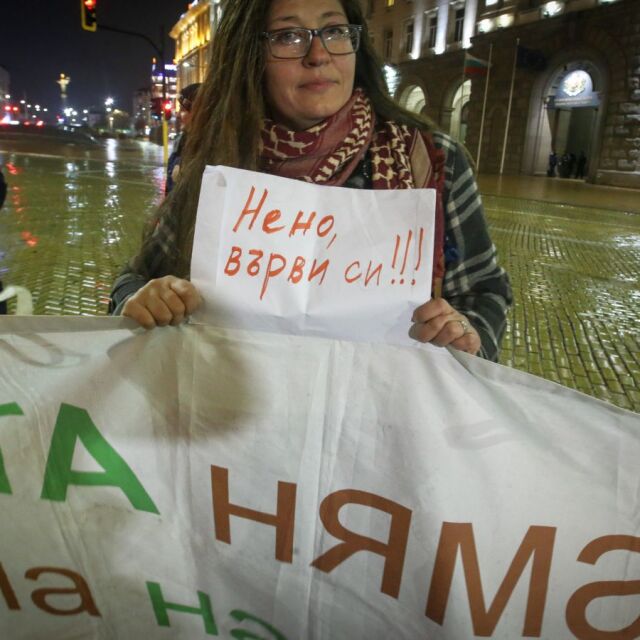 Протестиращи поискаха оставката на екоминистъра Нено Димов (СНИМКИ)