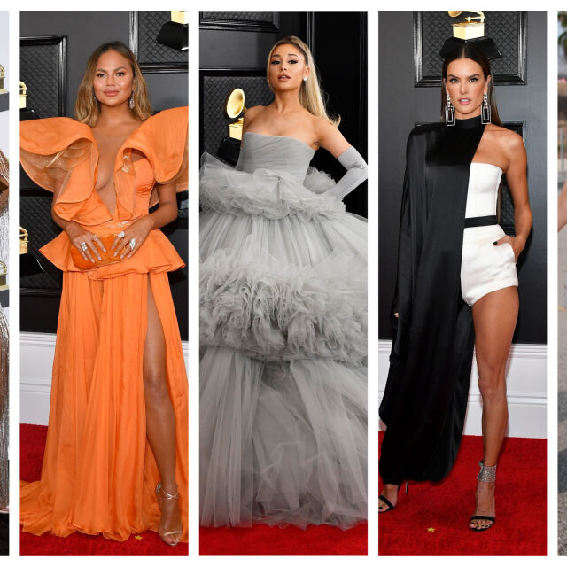 Обемни рокли и дълбоки деколтета - всички смели визии от наградите "Грами"