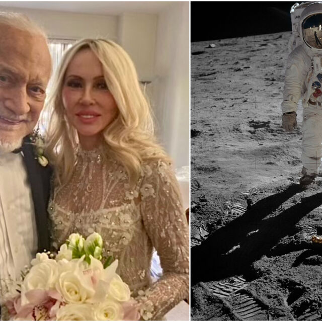 Вторият човек, стъпил на Луната, се ожени на 93 г. Развълнуван като тийнейджър!