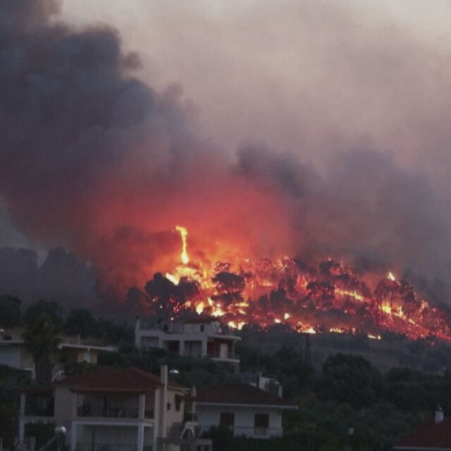 Втори ден продължава борбата с пожари в Южна Гърция (ВИДЕО)