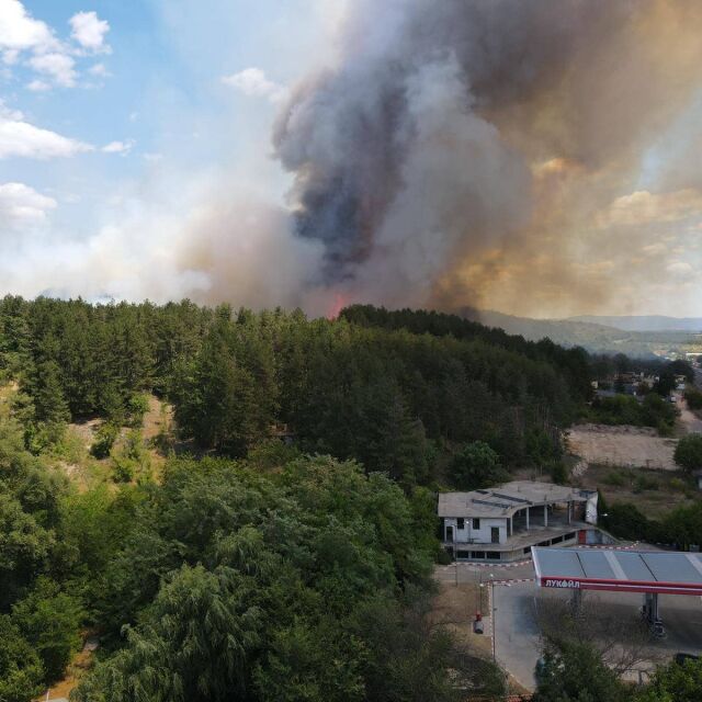 Голям пожар гори край Казанлък (СНИМКИ и ВИДЕО)