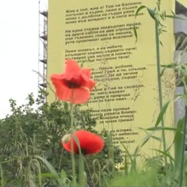 Изписаха стихотворението "Хаджи Димитър" на Ботев върху фасада на блок във Враца