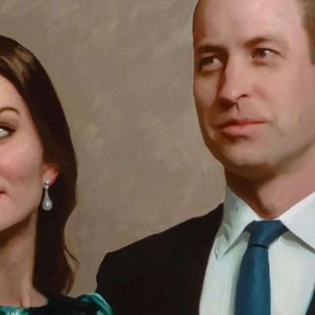 Увековечиха Кейт Мидълтън и принц Уилям в нов портрет