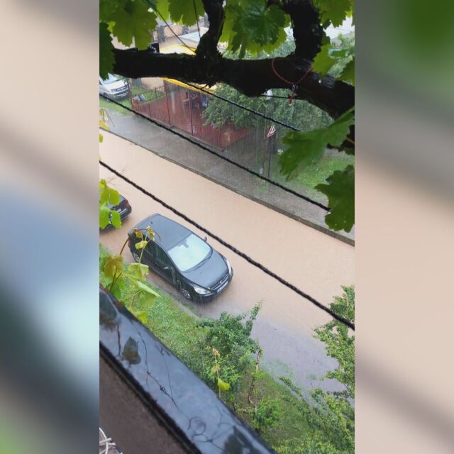 Пороен дъжд отнесе автомобили в Берковица (ВИДЕО)