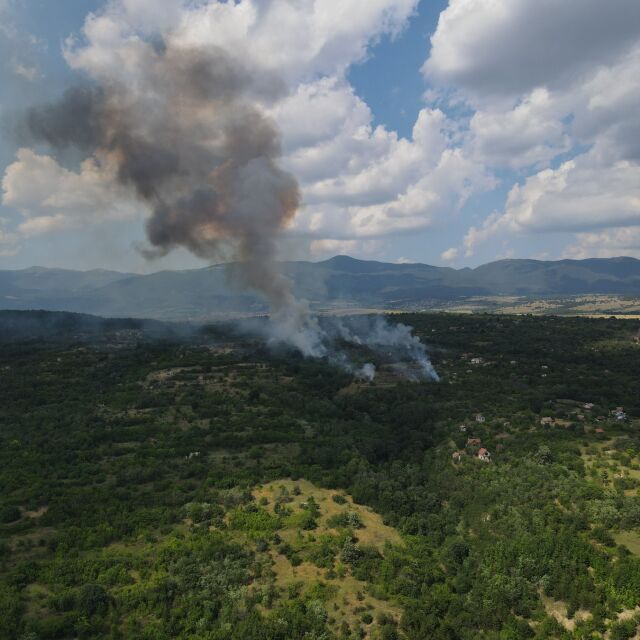 Пожар избухна близо до вилната зона в Казанлък (ВИДЕО+СНИМКИ)