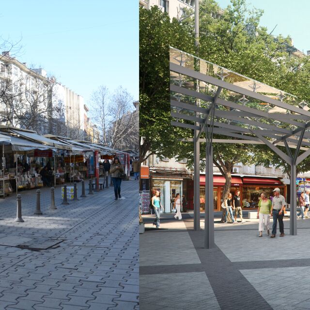 Как ще изглежда площад „Славейков” според проекта за нов облик на София