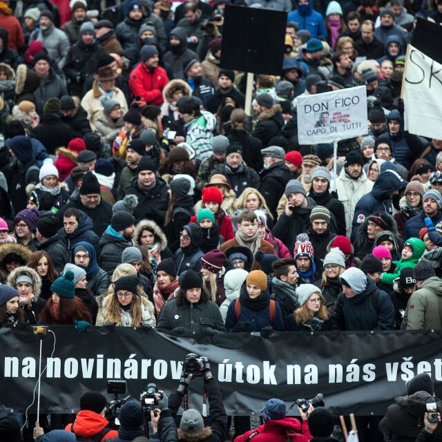 Протестите след убийството на журналист в Словакия не стихват