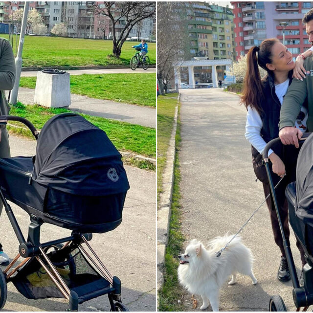 Първа разходка навън за бебето на Гуспата и Славия