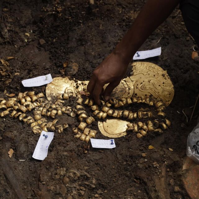 Откриха гробница на древен владетел, пълна със злато (СНИМКИ, ВИДЕО)