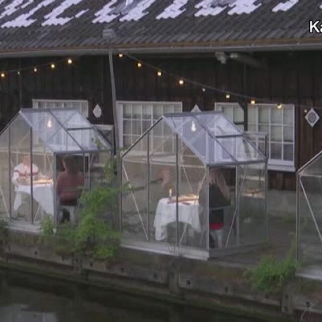 Ресторант в Амстердам предлага вечеря за посетители в малки стъклени къщички, заради коронавируса  (ВИДЕО)