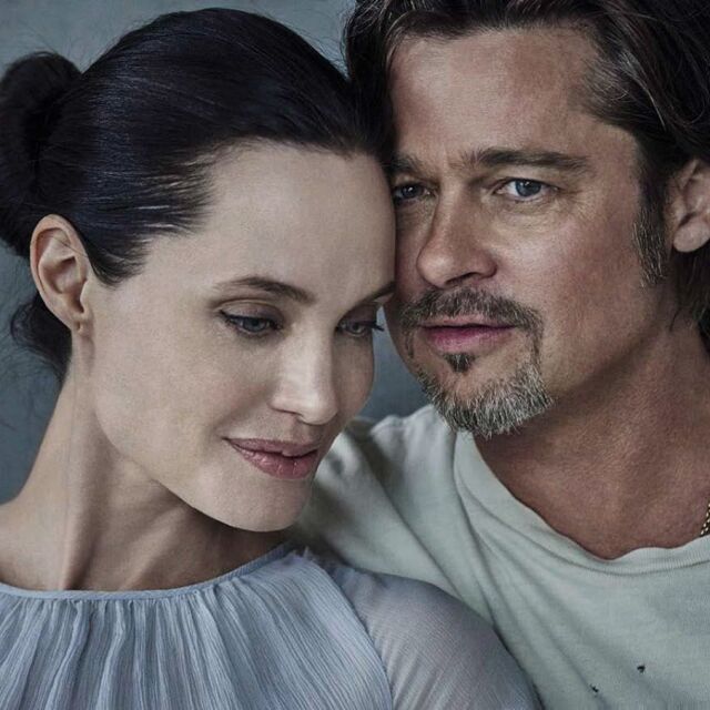 Анджелина Джоли и Брад Пит в романтична фотосесия 