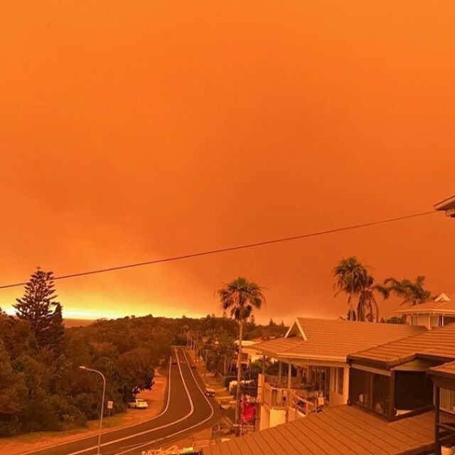 Оранжево небе над Австралия заради десетки горски пожари (ВИДЕО И СНИМКИ)