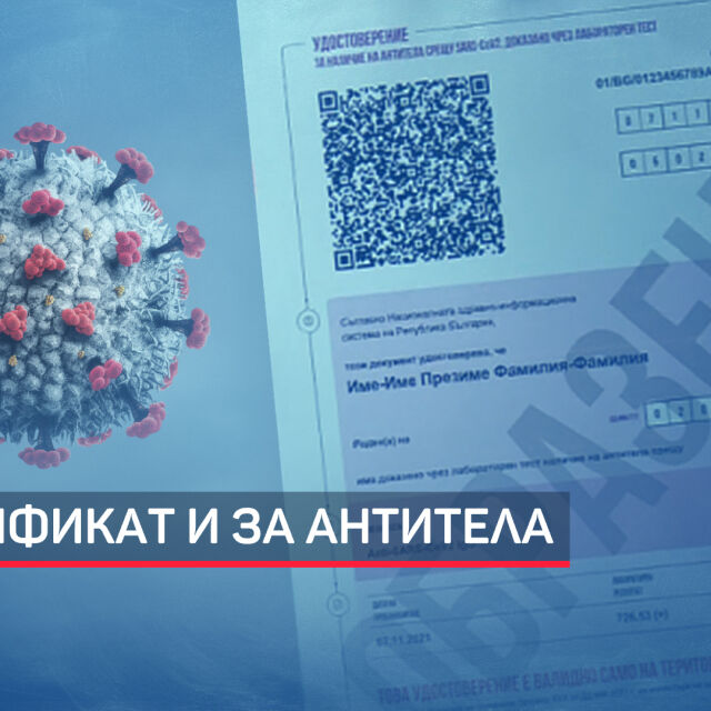 Сертификат и за антитела: От 11 ноември ще издават документ и на преболедувалите „извън системата“ (ОБЗОР)