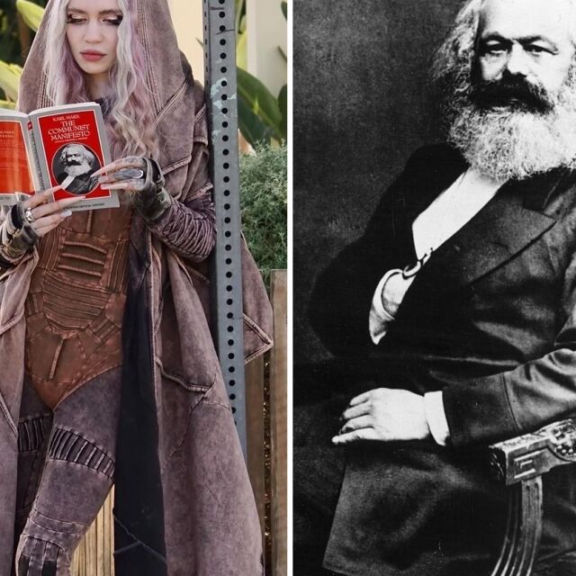 Комунистка ли е Граймс и защо я снимаха да чете „Манифест на комунистическата партия“?