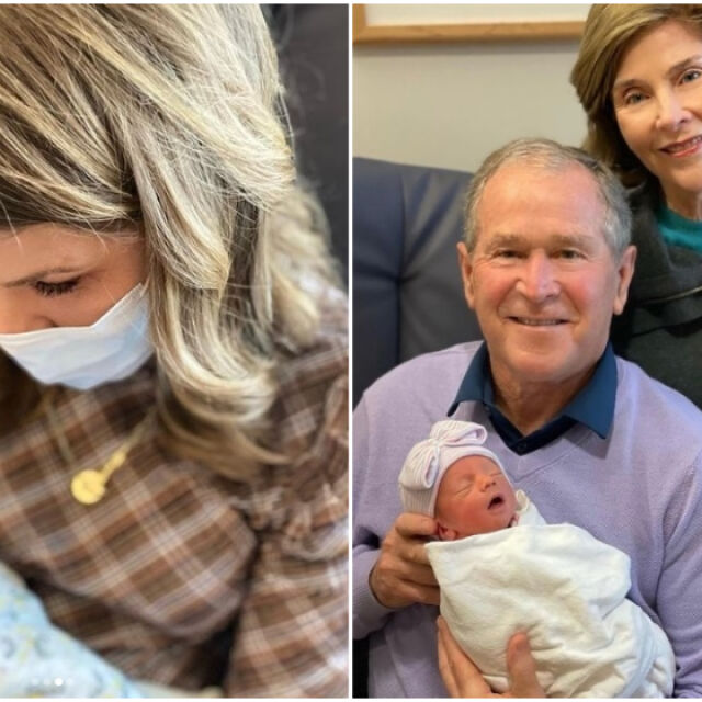 Джордж Буш за първи път сподели снимка със своята най-малка внучка