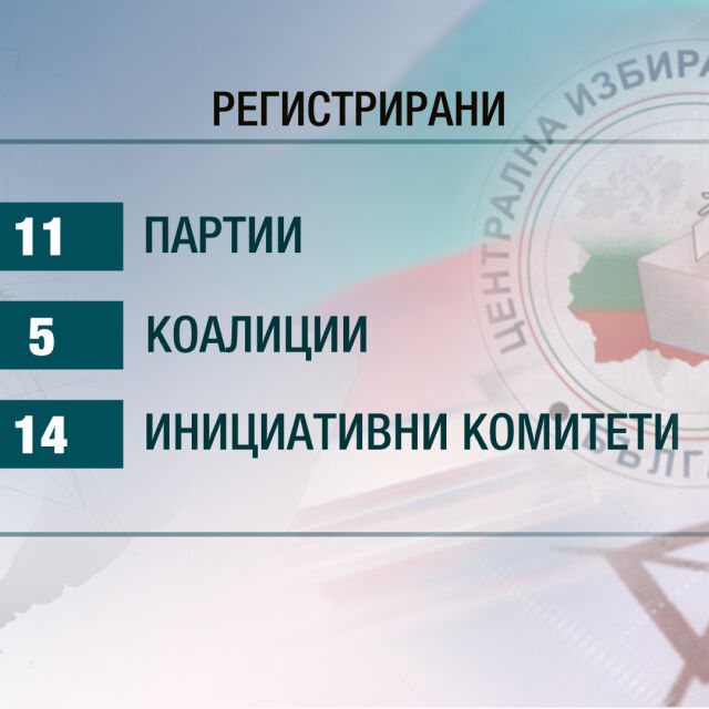 11 партии, пет коалиции и 14 инициативни комитета отиват на изборите