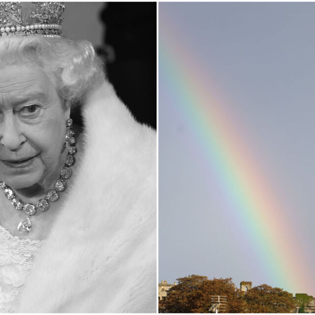 Кралица и на небето: невероятна дъга изгря при смъртта на Елизабет II (СНИМКИ)