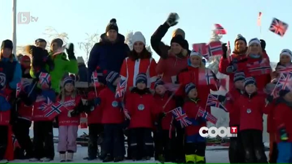 Уилям и Кейт на ски писта в Норвегия