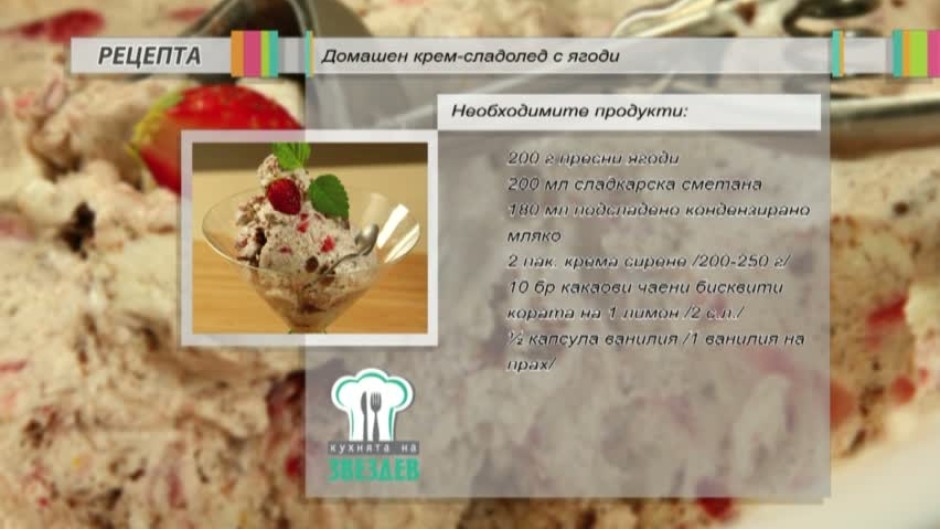 Домашен крем-сладолед с ягоди