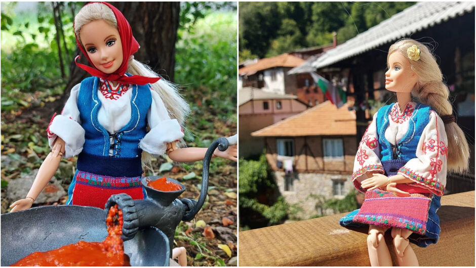 Момата Барби в народна носия, която популяризира българските обичаи
