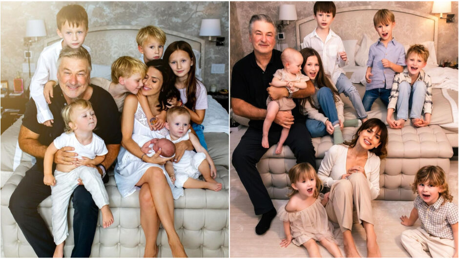 Очарователно: Две снимки на семейство Болдуин с 1 година разлика