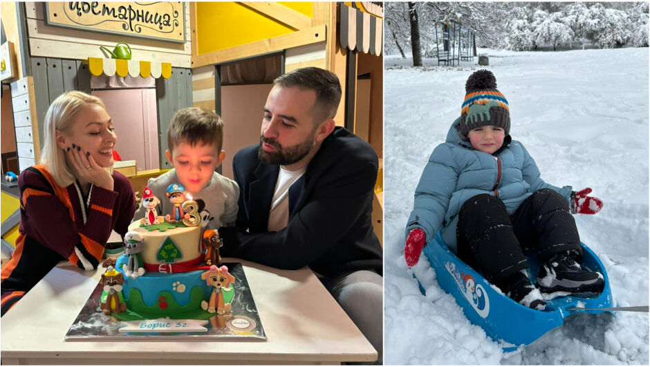 Щастие: С много сняг и подаръци синът на Поли Мечкуева навърши 3 години