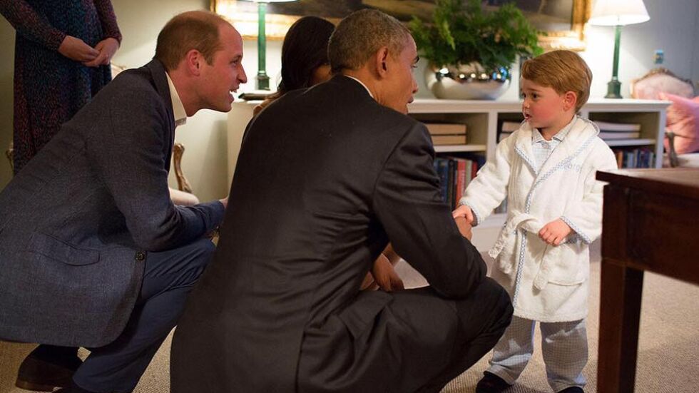 Принц Джордж се запозна с Барак Обама (СНИМКИ)