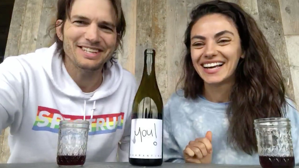 Аштън Къчър и Мила Кунис представиха своето „Карантинно“ вино
