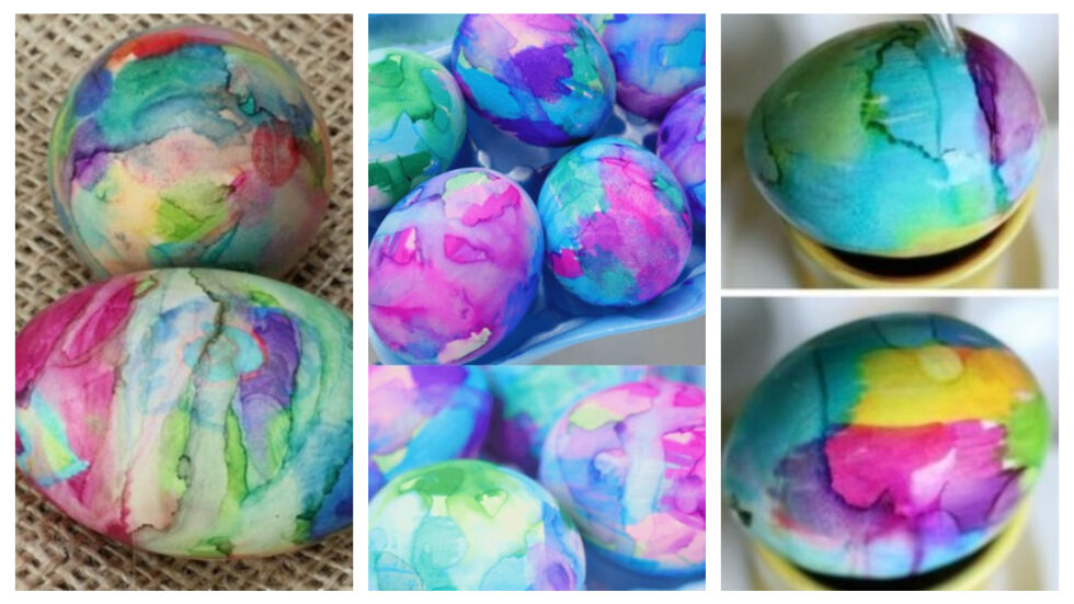 Как да си боядисате разноцветни яйца с ефект „водни боички“