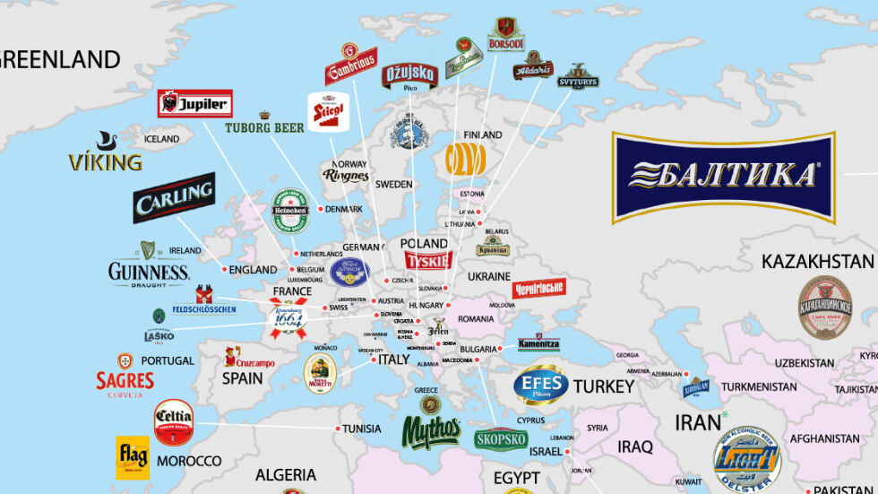 Най-популярните бири във всяка страна по света