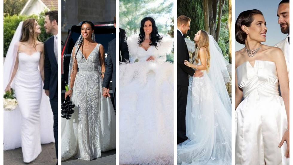 Най-зашеметяващите звездни сватбени рокли от началото на годината досега 