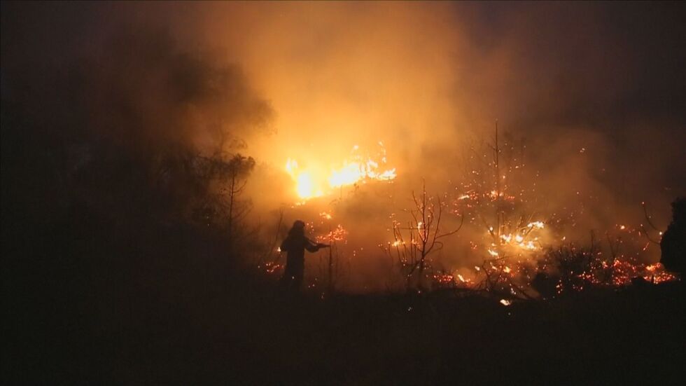 Голям пожар гори на гръцкия остров Евбея