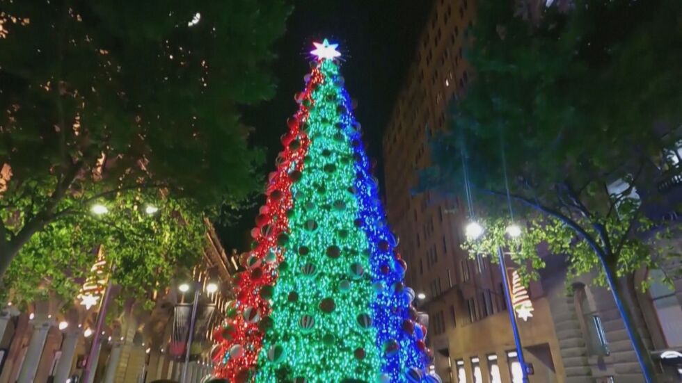 Над 100 хиляди лампички на коледното дърво в Сидни