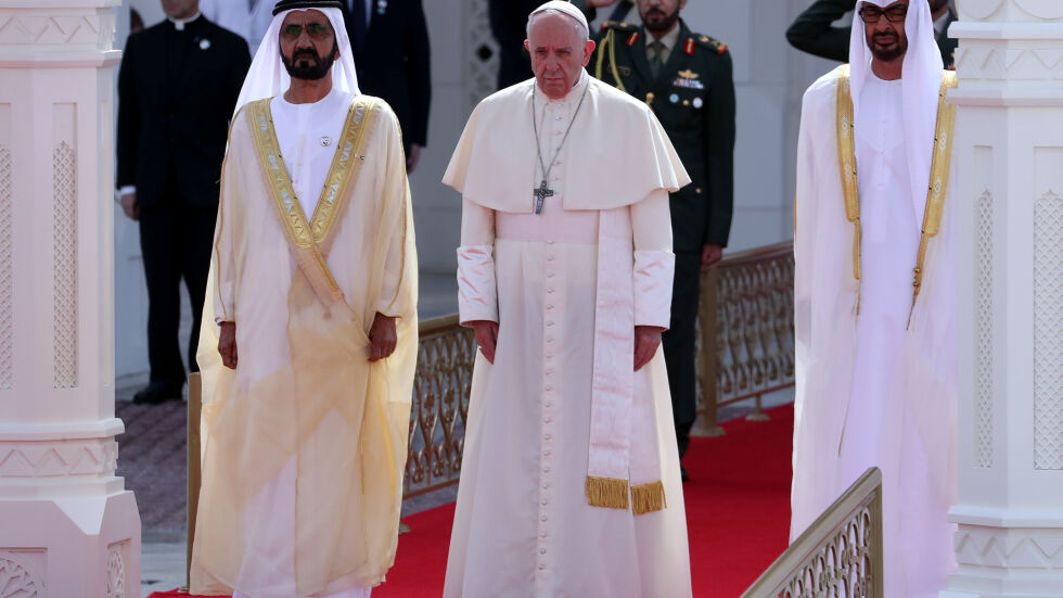 За първи път: Папа на посещение в Обединените арабски емирства