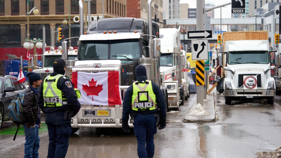 САЩ призоваха Канада да сложи край на протестите на шофьорите на камиони