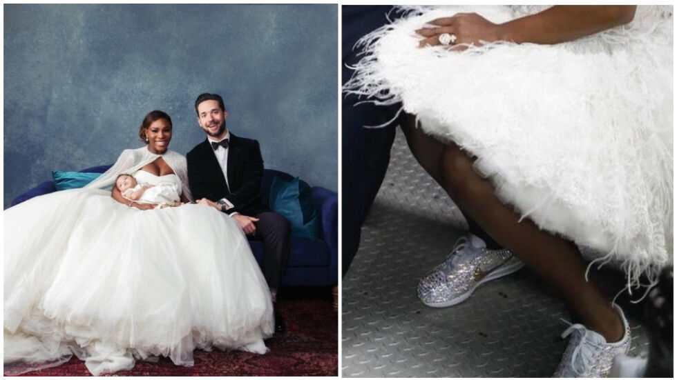 Серина Уилямс сменила сватбената рокля за 3,5 млн. долара с къса пола и маратонки