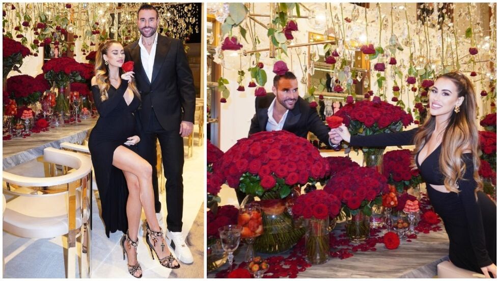 Филип Плейн подари на бременната Лучия стотици червени рози и луксозен часовник