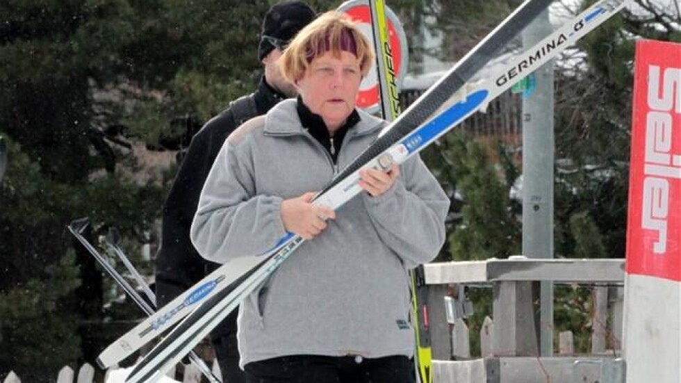 Ангела Меркел пострадала при ски инцидент