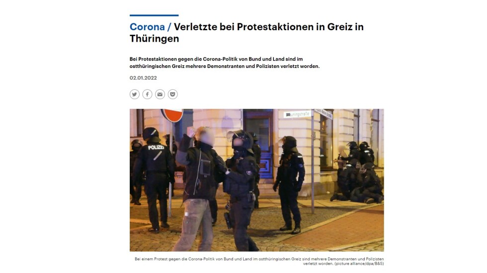 Най-малко 10 ранени на протест срещу COVID мерките в Германия