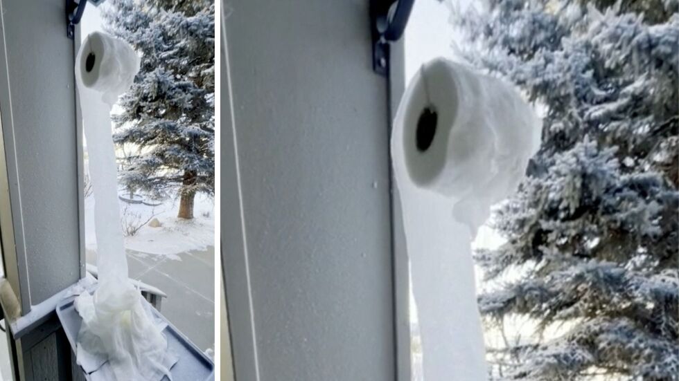 Колко точно студено е в Канада? Дори тоалетната хартия замръзва (ВИДЕО)