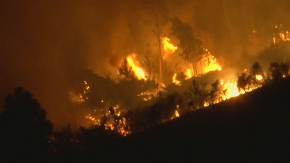 Стотици огнеборци се борят с горските пожари в Португалия