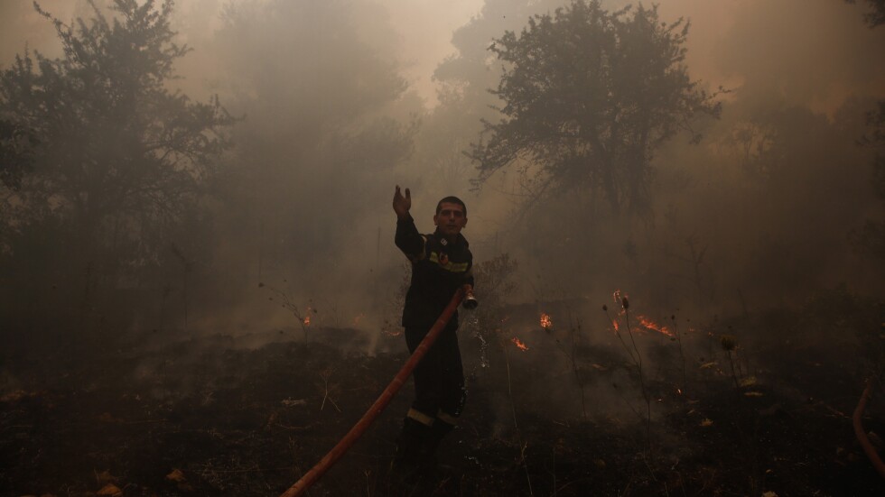 Над 50 пожара в Гърция, огънят стигна до предградия на Атина (СНИМКИ И ВИДЕО)