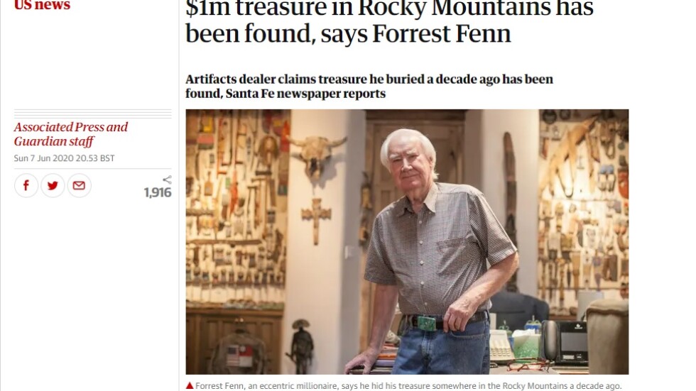 След 10 години търсене: Откриха легендарното съкровище на US милионерa Форест Фен?