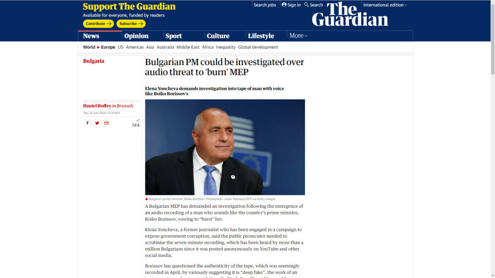 Фото и аудио скандалите около Борисов стигнаха и до британските медии