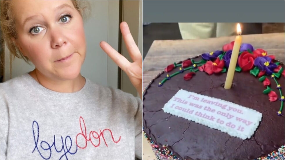 Ейми Шумър на 40: Съпругът й поднесе торта с надпис "Напускам те!"