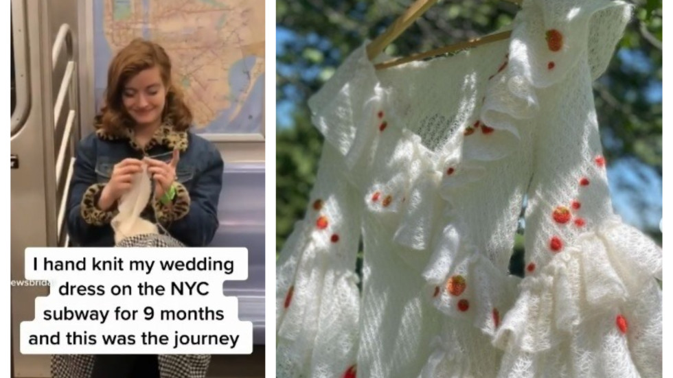 Булка плете 9 месеца роклята си, докато пътува в нюйоркското метро