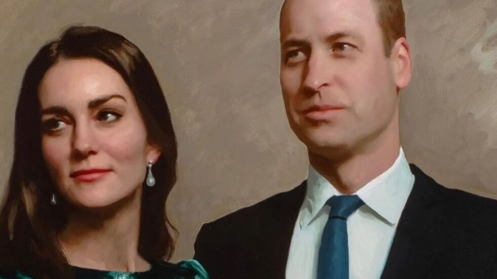 Увековечиха Кейт Мидълтън и принц Уилям в нов портрет