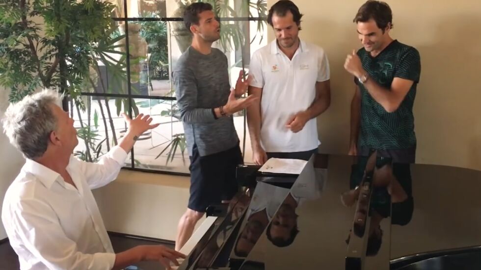 Гришо отново пее с Федерер, справя се отлично (ВИДЕО)