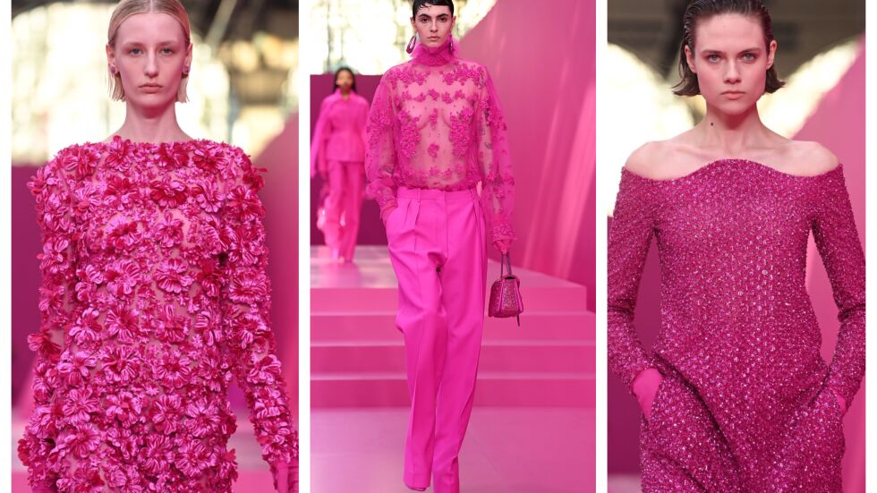 Розово, по-розово, най-розово - "Валентино" на Седмицата на модата в Париж