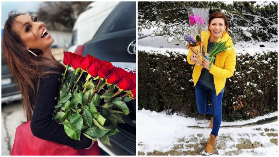 Цвете за 8 март: Ивана с рози, колкото годините си, Илиана Раева - с една, но каква